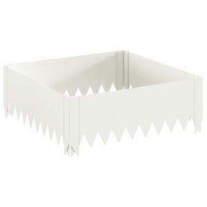 vidaXL Kant f&ouml;r gr&auml;smatta 60 x 60 x 20 cm St&aring;l Vit