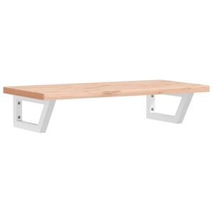 vidaXL V&auml;ggmonterad handfatshylla st&aring;l och massiv bok