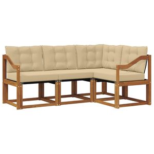 vidaXL Utomhussoffset med kudde 4 pcs Naturlig och Beige