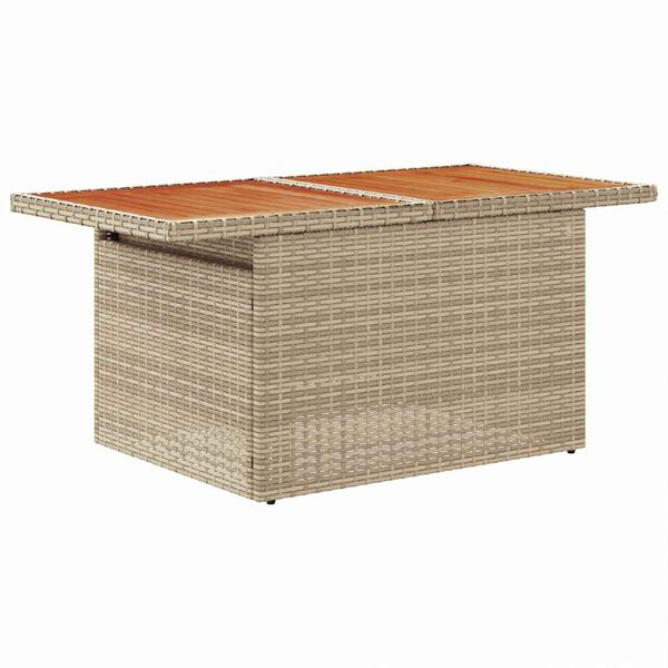 vidaXL Tr&auml;dg&aring;rdsoffset med lagring 9 pcs Beige Poly rattan