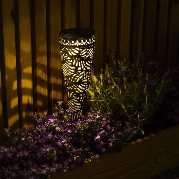 Luxform Tr&auml;dg&aring;rdsbelysning solcell LED Jersey 2 st metall