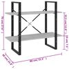 vidaXL Bokhylla 2 hyllor betonggrå 80x30x70 cm konstruerat trä