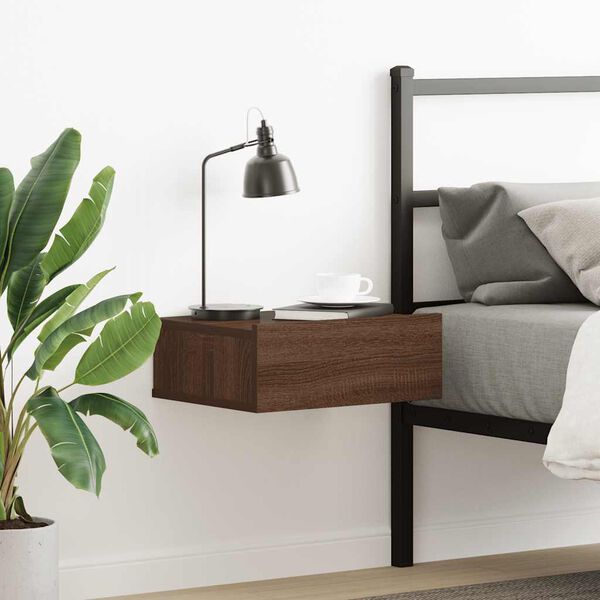 vidaXL Sv&auml;vande s&auml;ngbord brun ek 40x30x15 cm konstruerat tr&auml;