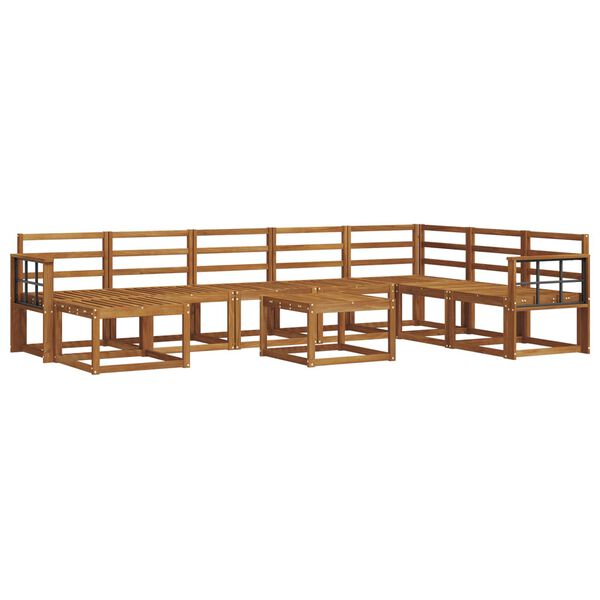 vidaXL Utomhussoffset 9 pcs Naturf&auml;rg Massivt Akaciatr&auml;
