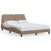 vidaXL Bed Frame with LED without Mattress "Zadar" Cappuccino 140x200 cm