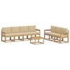 vidaXL Utomhussoffset 7 st 7-sits White and Beige Solid Acacia Wood