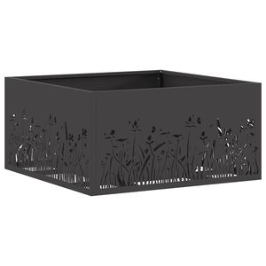 vidaXL Eldsk&aring;l Svart 60 x 60 x 30 cm V&auml;derbest&auml;ndig st&aring;l