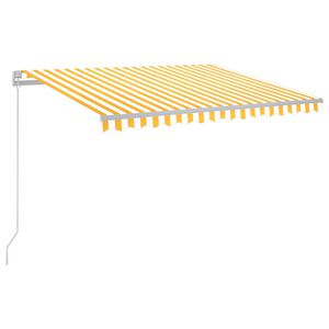vidaXL Markis manuellt inf&auml;llbar med LED 300x250 cm gul och vit