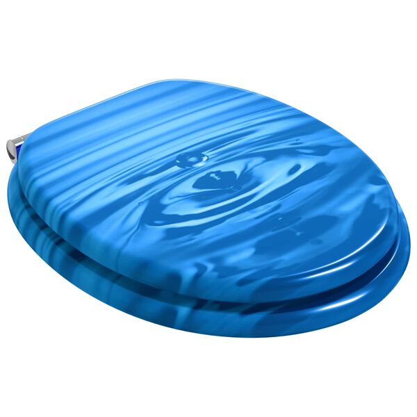 vidaXL Toalettstol 2 pcs Bl&aring; Droppe 44 x 38 cm MDF-board