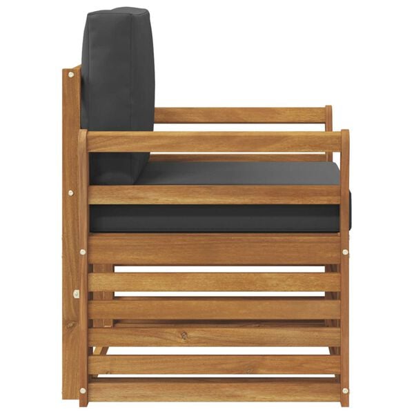 vidaXL Utomhussoffset Massivt akaciatr&auml; och polyester Naturf&auml;rg