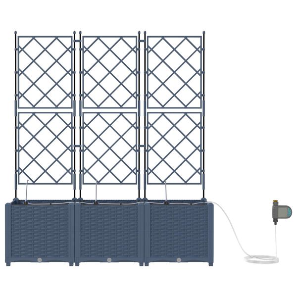 vidaXL Tr&auml;dg&aring;rdsplanterare 5 pcs Gr&aring; 120 x 120 x 125,5 cm St&aring;l