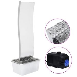 vidaXL Tr&auml;dg&aring;rdsfont&auml;n med pump rostfritt st&aring;l 130 cm S-formad