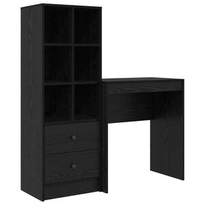 vidaXL Skrivbord Svart Ek 115,5 x 40 x 127 cm 2 st