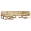 vidaXL Utomhussoffset med kudde 5 pcs Vit och Beige Polyester