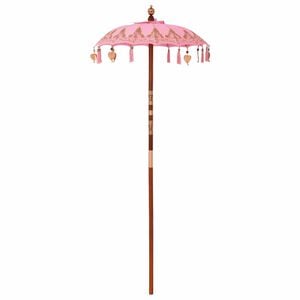 vidaXL Balinesisk Parasol Rosa 125 x 125 x 260 cm Bomull