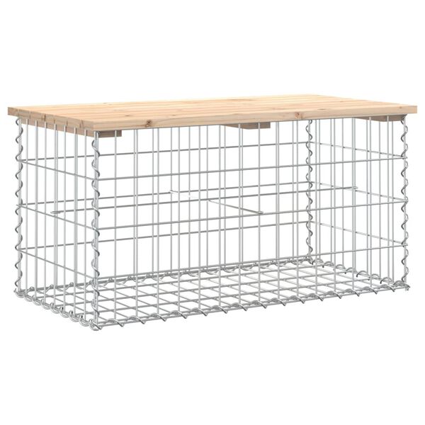 vidaXL Trädgårdsbänk gabion-design 83x44x42 cm massiv furu