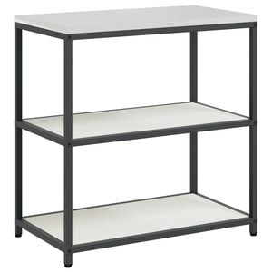 vidaXL K&ouml;ksf&ouml;rvaring med hylla med lagring Vit 90 x 50 x 92 cm St&aring;l