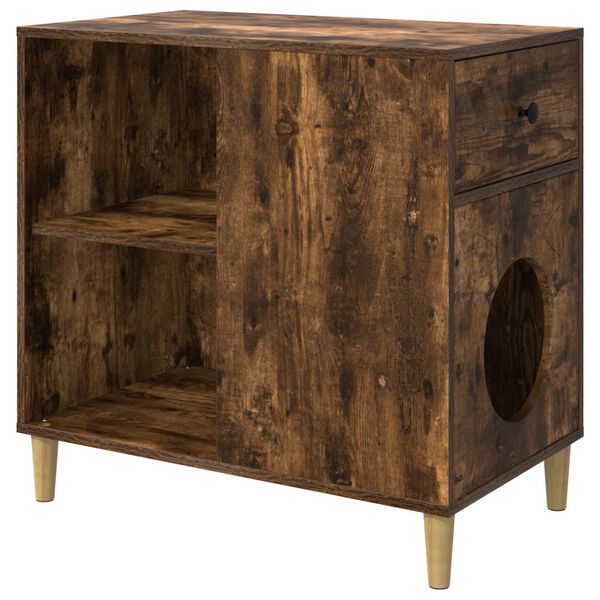 vidaXL Katt hus R&ouml;kt ek 72 x 42,5 x 70 cm Konstruerat tr&auml;