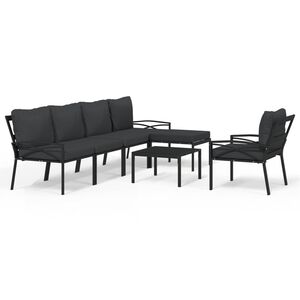 vidaXL Loungegrupp 7 delar gr&aring; dynor st&aring;l