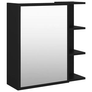 vidaXL Spegelsk&aring;p f&ouml;r badrum svart 62,5x20,5x64 cm konstruerat tr&auml;