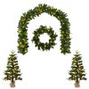 vidaXL Mini-julgransset 60 cm 125 LED-lampor Varmvit PVC och PE Gr&ouml;n