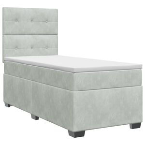 vidaXL Kontinentals&auml;ng med madrass Ljusgr&aring; 80 x 200 cm Sammet