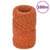 vidaXL B&aring;tlina orange 2 mm 100 m polypropen