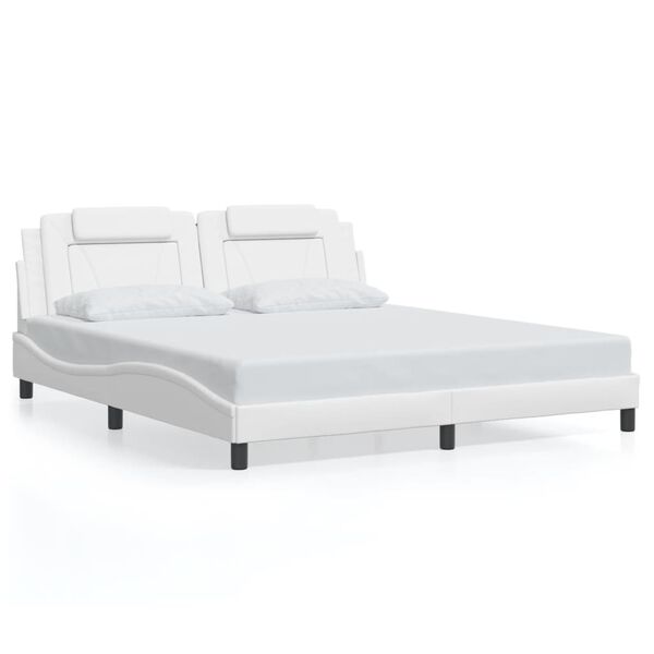 vidaXL Bed Frame "Viana" without Mattress White 180x200 cm Faux Leather