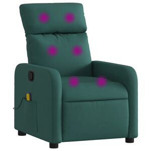 vidaXL Massagef&aring;t&ouml;lj m&ouml;rkgr&ouml;n tyg