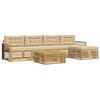 vidaXL Utomhussoffset med kudde 7 pcs Vit och Beige Polyester