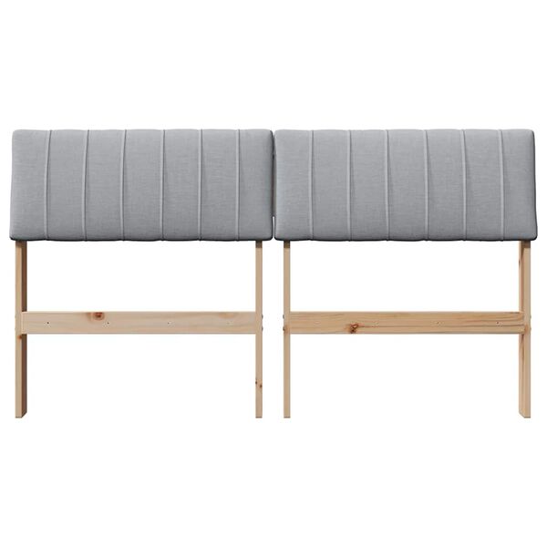 vidaXL Kl&auml;dd s&auml;nggavel Ljusgr&aring; 135 cm Massiv furu