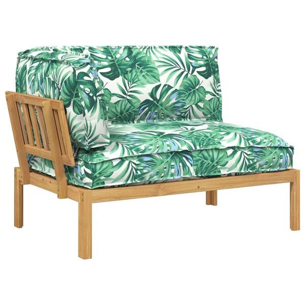 vidaXL Soffset L&ouml;v Bladm&ouml;nster 133 x 92 x 69 cm Massivt Akaciatr&auml;