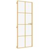 vidaXL Innerd&ouml;rr guld 76x201,5 cm h&auml;rdat glas och aluminium slim