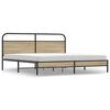 vidaXL S&auml;ngram utan madrass metall r&ouml;kf&auml;rgad ek 183x213 cm