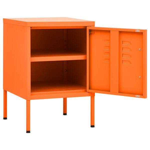 vidaXL Sängbord orange 35x35x51 cm stål