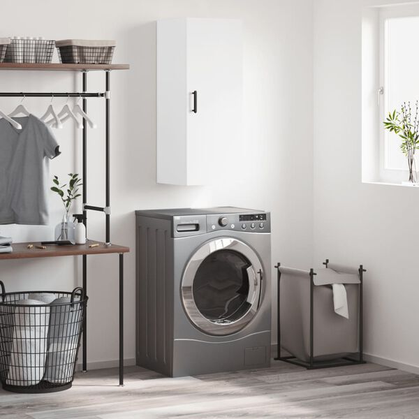 vidaXL V&auml;ggsk&aring;p vit 34,5x34x90 cm