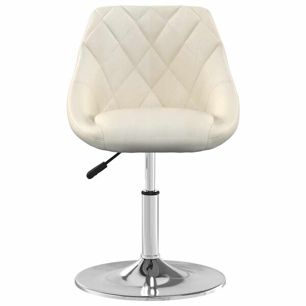 vidaXL Snurrbara matstolar 2 st gräddvit sammet