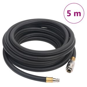 vidaXL Luftslang hybrid svart 5 m gummi och PVC