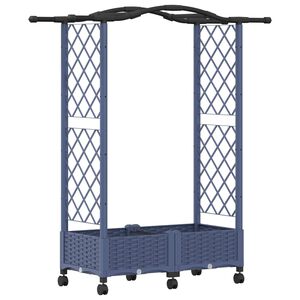 vidaXL Upph&ouml;jd B&auml;dd med Spalj&eacute; och Tak Gr&aring; 124 x 40 x 129 cm PP
