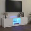 vidaXL TV-b&auml;nk med LED-belysning vit h&ouml;gglans 120x30x36 cm