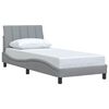 vidaXL Bed Frame without Mattress "Hanko" Light Grey 90x200 cm Fabric