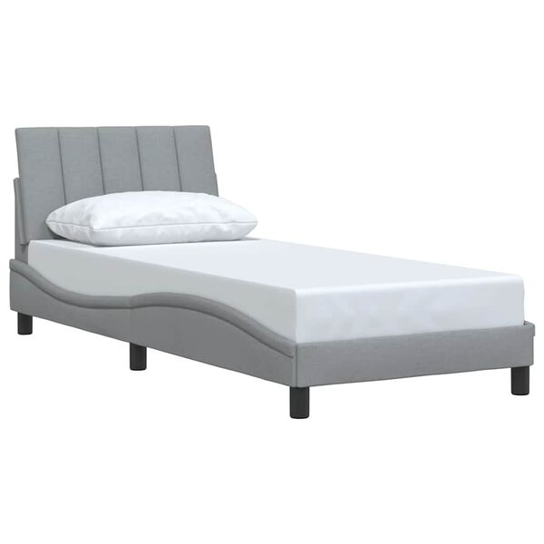 vidaXL Bed Frame without Mattress "Hanko" Light Grey 90x200 cm Fabric
