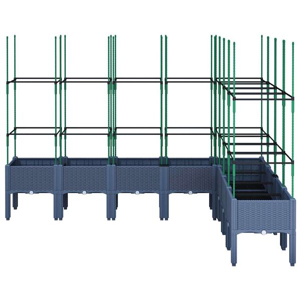 vidaXL Odlingsl&aring;da med spalj&eacute; bl&aring;gr&aring; 200x160x142,5 cm PP