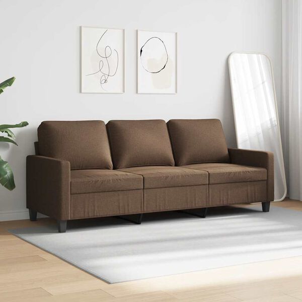 vidaXL 3-sitssoffa brun 180 cm tyg