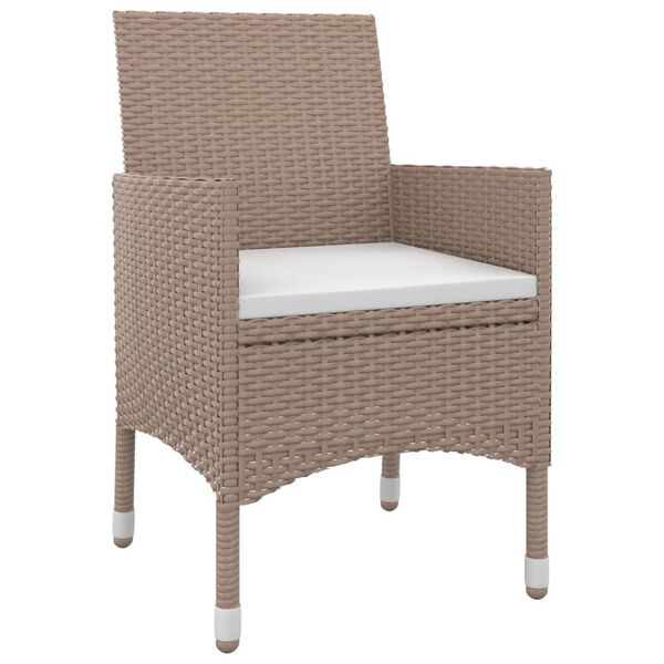 vidaXL Matgrupp f&ouml;r tr&auml;dg&aring;rden med dynor 7 delar konstrotting och glas