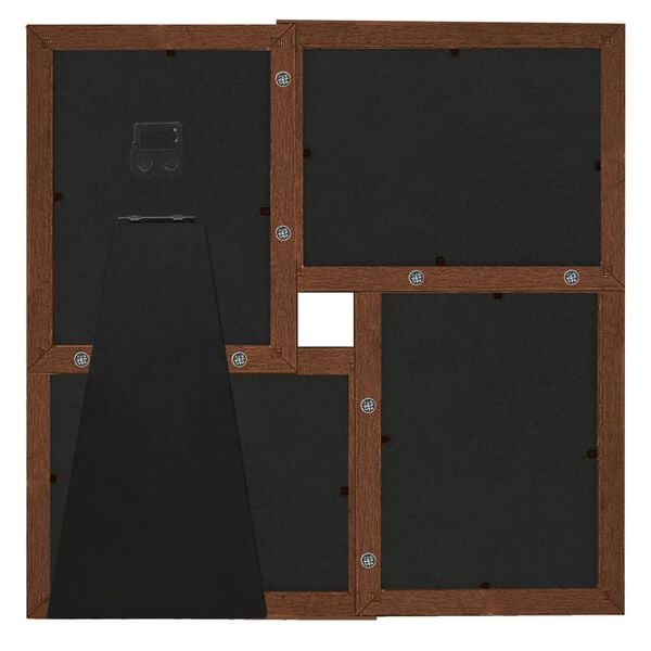 vidaXL Fotoram för 4x(13x18 cm) bilder mörkbrun MDF