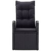 vidaXL Matgrupp för trädgården med dynor 9 delar svart