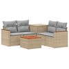 vidaXL Soffset 6 st Beige och Ljusgr&aring; Poly Rattan och st&aring;l