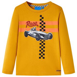 vidaXL T-shirt med l&aring;nga &auml;rmar f&ouml;r barn ockra 104
