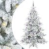 vidaXL Plast Hingad Julgran med 300 LED-lampor Vit 210 cm PVC och st&aring;l